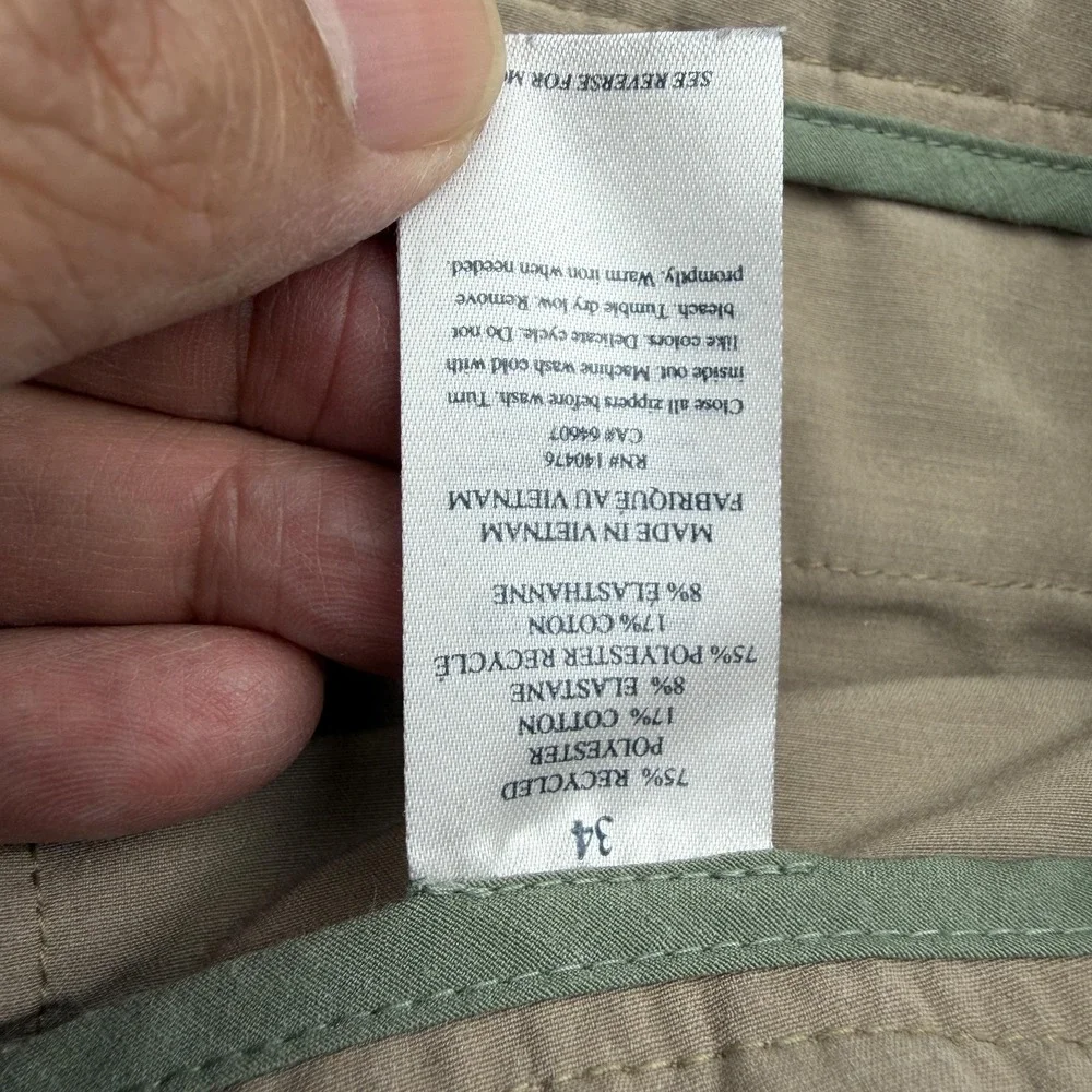 Faherty Shorts Mens 34 Beige Chino Microfiber Stretch Drawstring 9